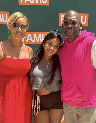 Grace Bryant with her parents.